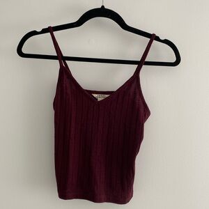 Maroon spaghetti strap tank top - Small